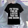 Hoodville I'm tryna find me a bitch that no one knows shirt
