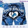 Detroit Lions My Love For The Lions Is Huge Beach Shorts
