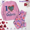 Florida Gators I Love My Gator Valentine Pajamas Set