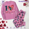 I Love My Texans Houston Texans Valentine Pajamas Set