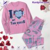 North Carolina Tar Heels I Love My Tar Heels Valentine Pajamas Set