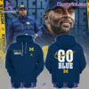 Michigan Wolverines Coach Sherrone Moore Smash Bo Blue Hoodie