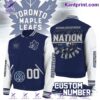 National Hockey League Maple Leafs Nation Go Leafs Personalized Baseball Jacket
