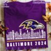 Baltimore Ravens 2024 Players Name City Skyline Shirt