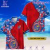Kansas Jayhawks Tropical Flowers Personalized Hawaiian Shirt
