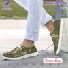 NFL New Orleans Saints Green Camo Personalized Hey Dude Shoes