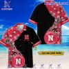 Nebraska Cornhuskers Tropical Flowers Personalized Hawaiian Shirt