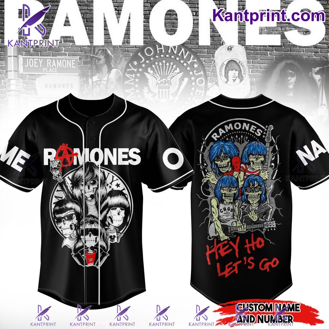 Ramones Hey Ho Let's Go Personalized Baseball Jersey
