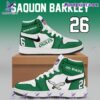 Saquon Barkley #26 Go Birds Philadelphia Eagles Air Jordan High Top Shoes