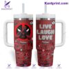 Deadpool Live Laugh Love 40oz Tumbler With Handle