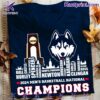 Uconn Huskies 2024 Men's Basketball National Champions Players Name City Skyline Shirt