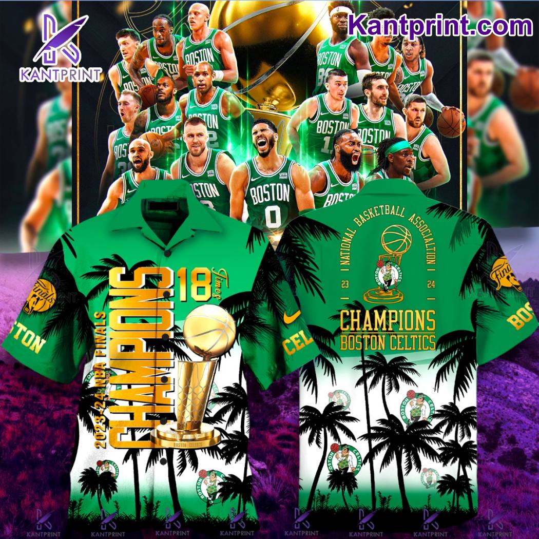 2023-24 Nba Finals Champions 18 Times Boston Celtics Hawaiian Shirt