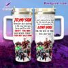 To My Son Enjoy The Ride And Never Forget Your Way Back Home Marvel Heroes 40oz Tumbler With Handle