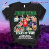John Cena 23 Years Of Wwe 2002-2025 Never Give Up Thank You For The Memories Unisex Tee, Tank Top, Hoodie