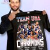 Team Usa Paris 2024 Champions Stephen Curry, Lebron James, Kevin Durant And Players Signatures Shirt