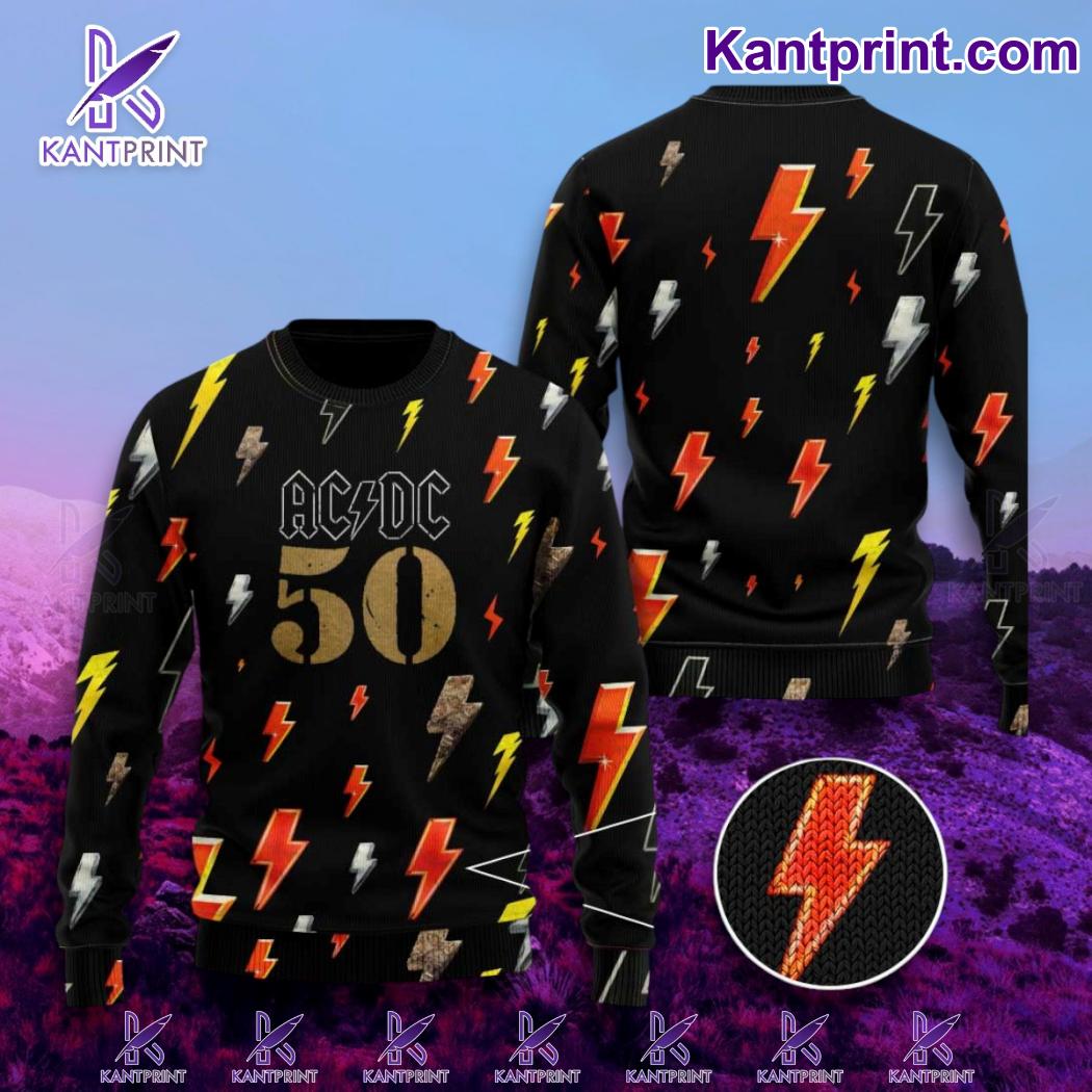 ACDC 50 Years Lightning Bolt Sweater j4aclLH