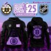 Boston Bruins X Hockey Fights Cancer 25th Anniversary Black Hoodie UhC3VFx