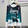 Cocaine Everywhere Black Cat Snow Winter Sweater EuoFPkT