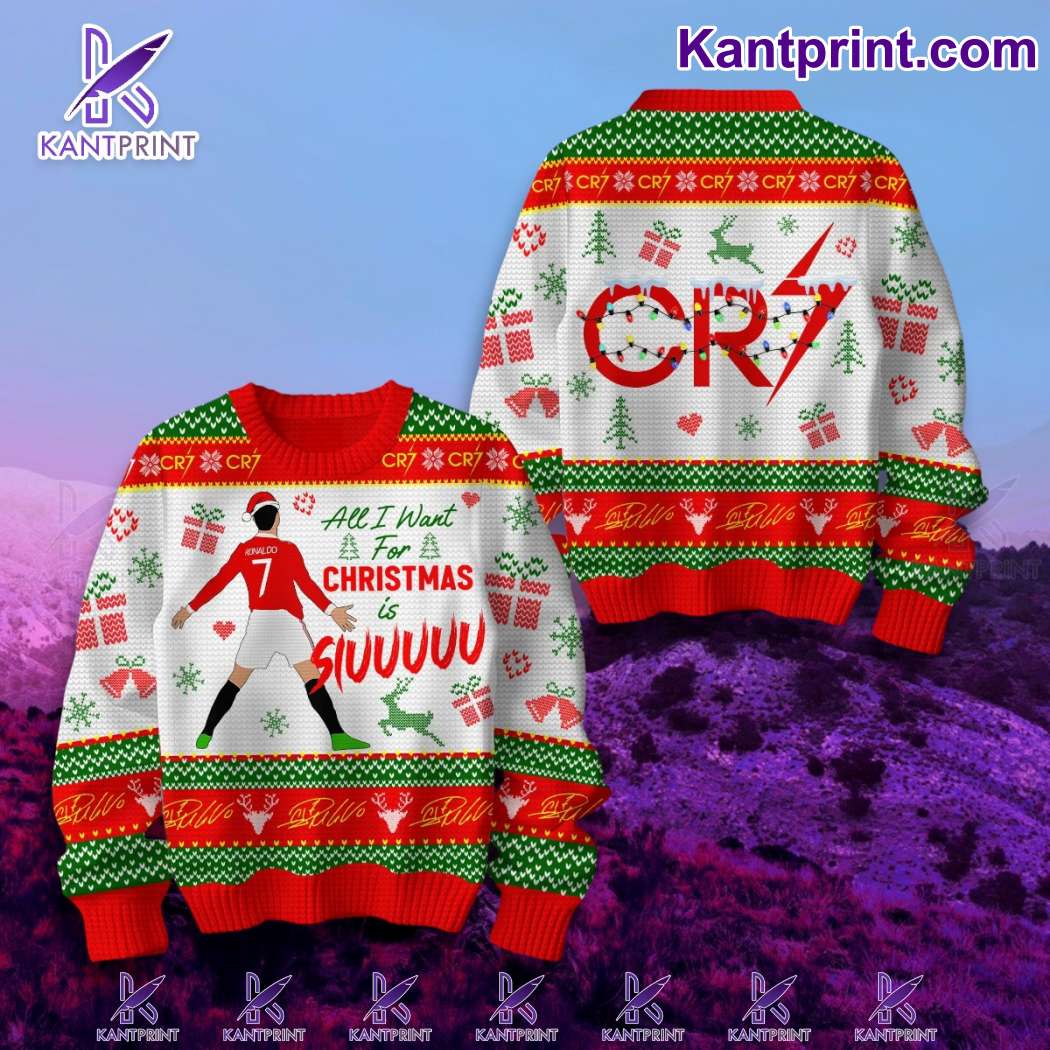 All I Want For Christmas Is Siuuu Cr7 Cristiano Ronaldo Ugly Christmas Sweater xQlpaK0