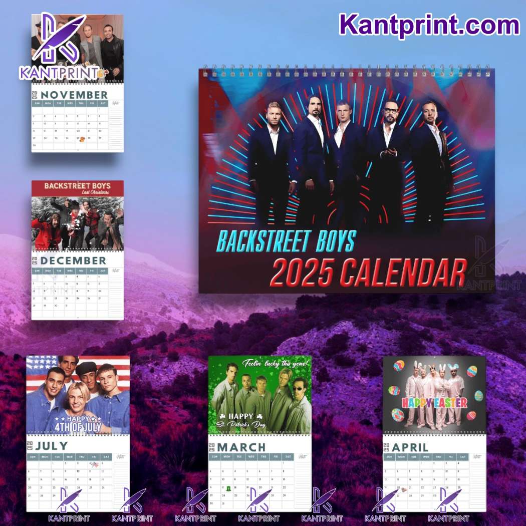 Backstreet Boys Printed Design 2025 Wall Hanging Calendar VEFXhQg