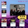 Bon Jovi Printed Design 2025 Wall Hanging Calendar oaTb5de