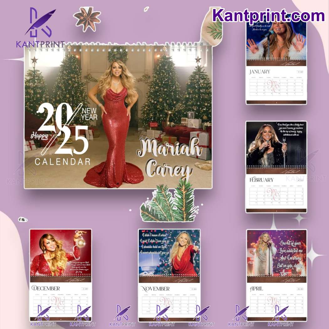 Mariah Carey Printed Design 2025 Wall Hanging Calendar RLyI0q6