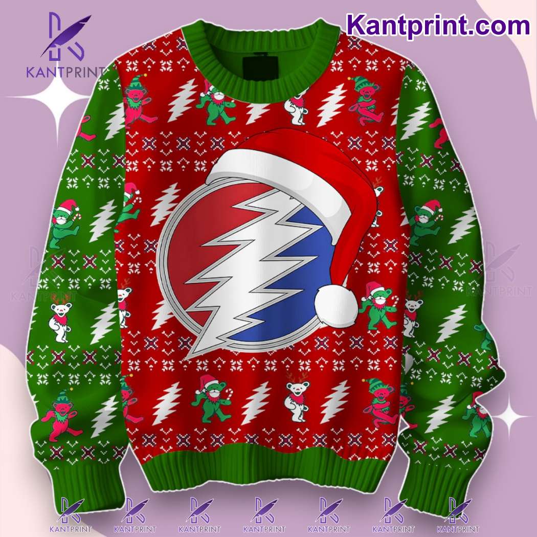 Grateful Dead Dancing Bears Ugly Christmas Sweater-a yFaAonm