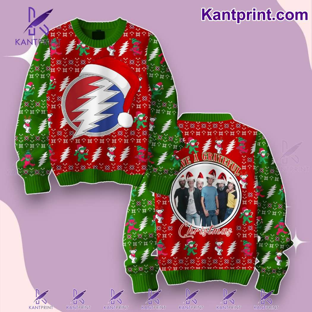 Grateful Dead Dancing Bears Ugly Christmas Sweater 2sPUxw0
