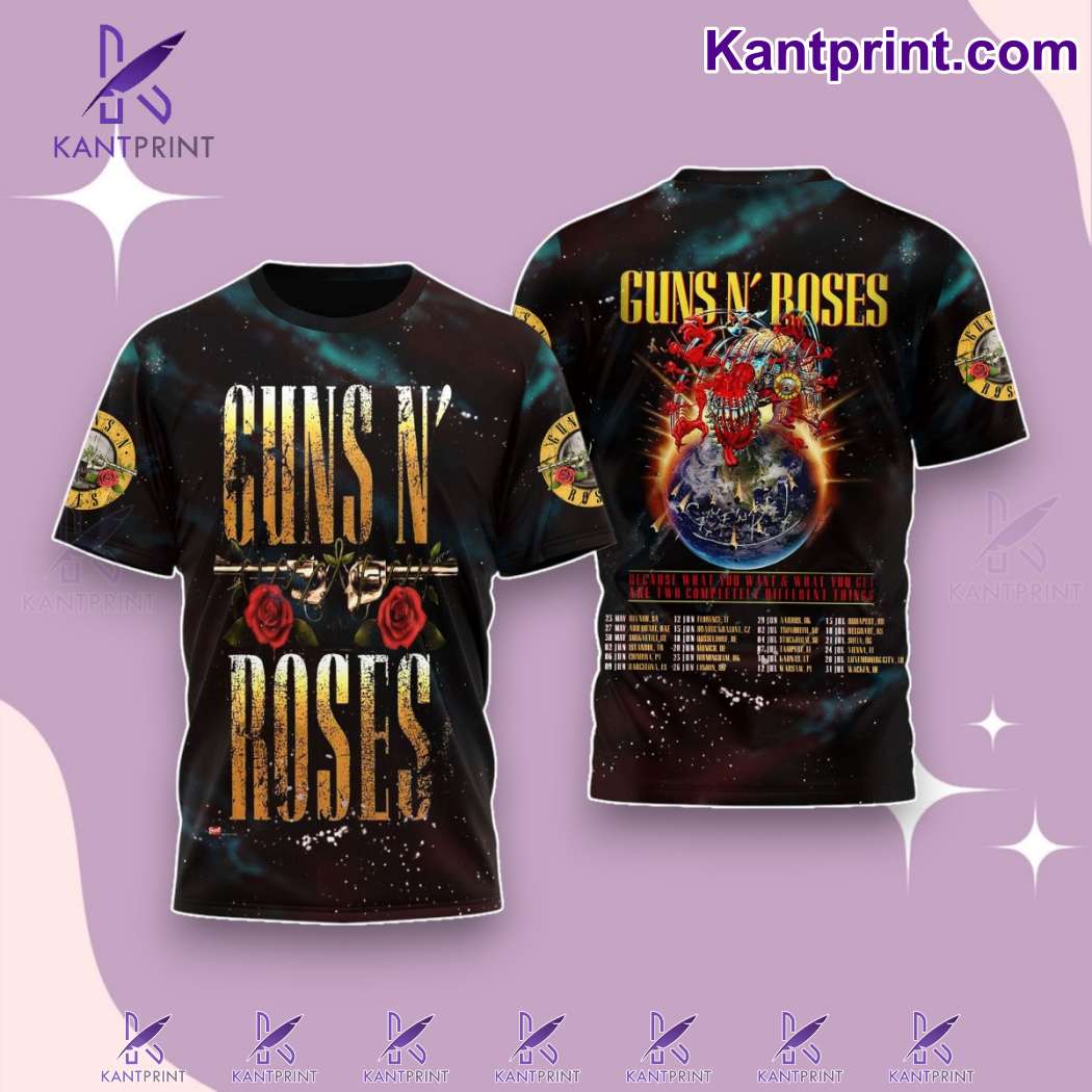 Guns N' Roses Because What You Want And What You Get Are Two Completely Different Things Tour Shirt RgulTqk