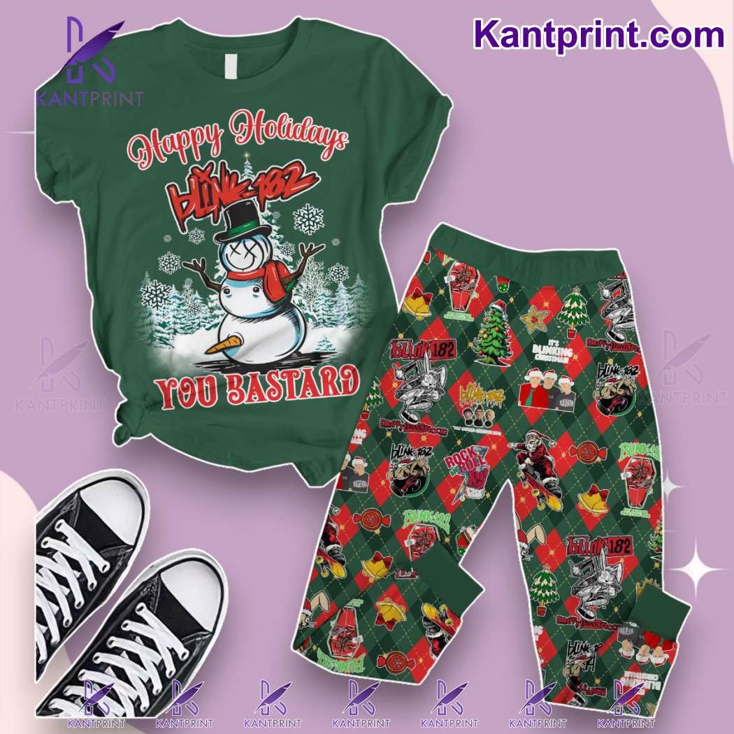 Happy Holidays Blink-182 You Bastard Pajamas Set pizMwWT