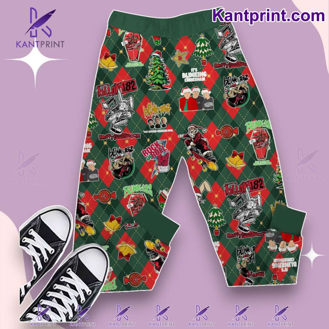 Happy Holidays Blink-182 You Bastard Pajamas Set-a inLmx39