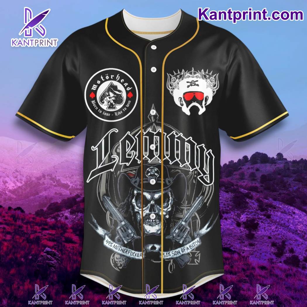 Motorhead Lemmy Kilmister Card School Baseball Jersey-a Qym1qHP
