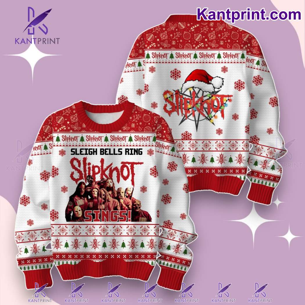 Sleigh Bells Ring Slipknot Sings Ugly Christmas Sweater gSPR5aB