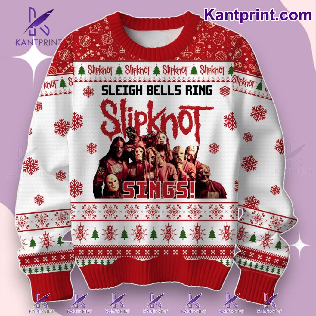 Sleigh Bells Ring Slipknot Sings Ugly Christmas Sweater-a Jta09pc
