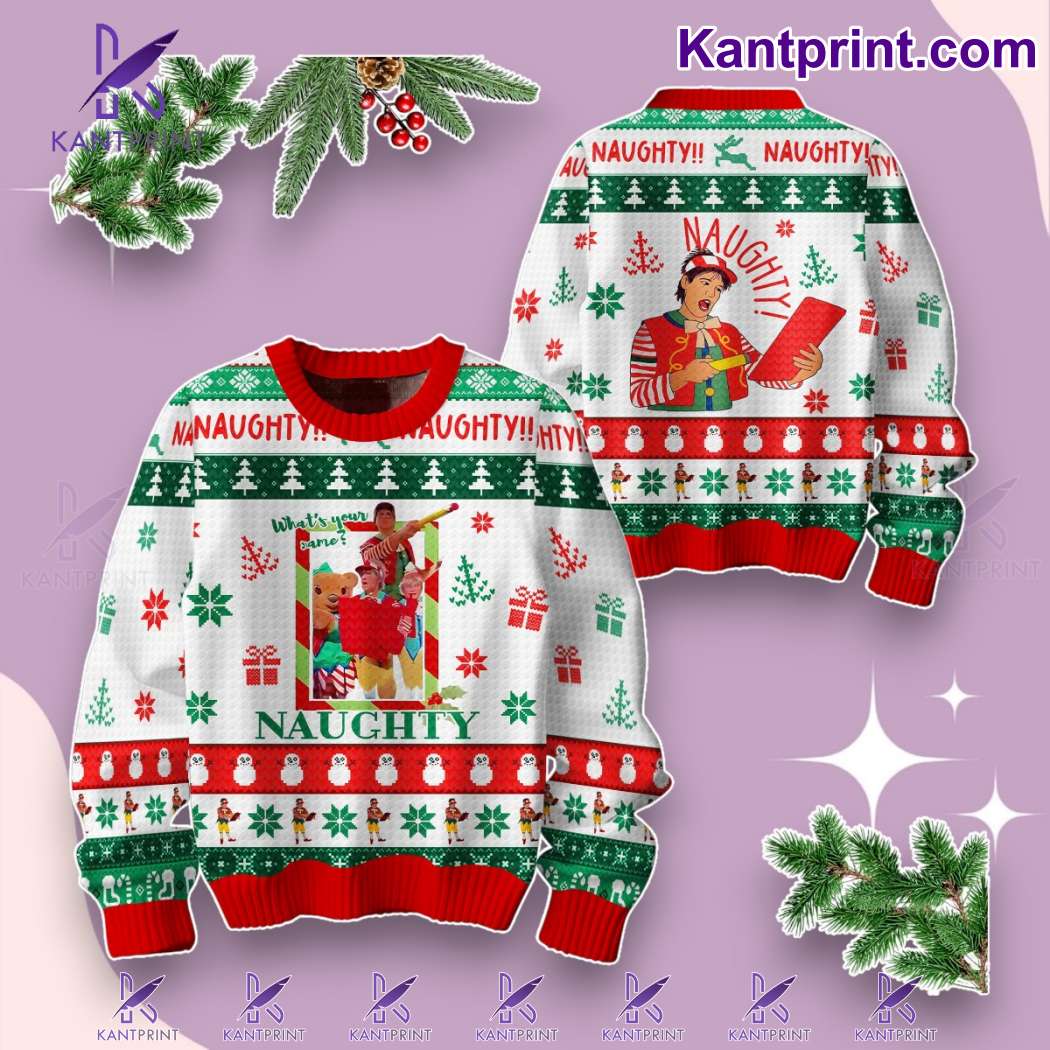 Tally The Elf What's Your Name Naughty Ugly Christmas Sweater vT1pedD