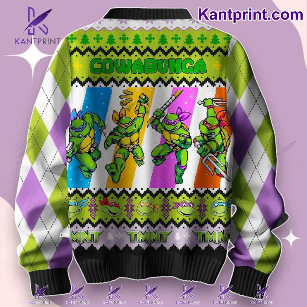 Teenage Mutant Ninja Turtles Cowabunga Ho Ho Heroes Donatello Ugly Christmas Sweater-a 1J3yWCQ