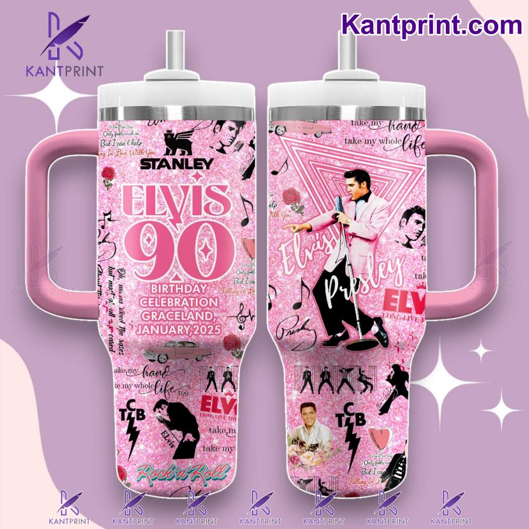 Elvis Presley 90 Birthday Celebration Graceland January 2025 40oz Tumbler With Handle YGMi5jZ