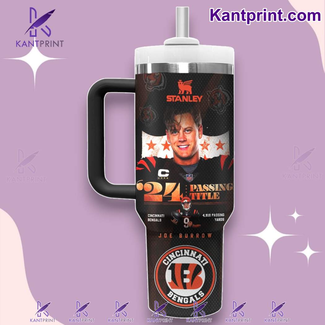 Joe Burrow Cincinnati Bengals '24 Passing Title 40oz Tumbler With Handle-a NebDkMI