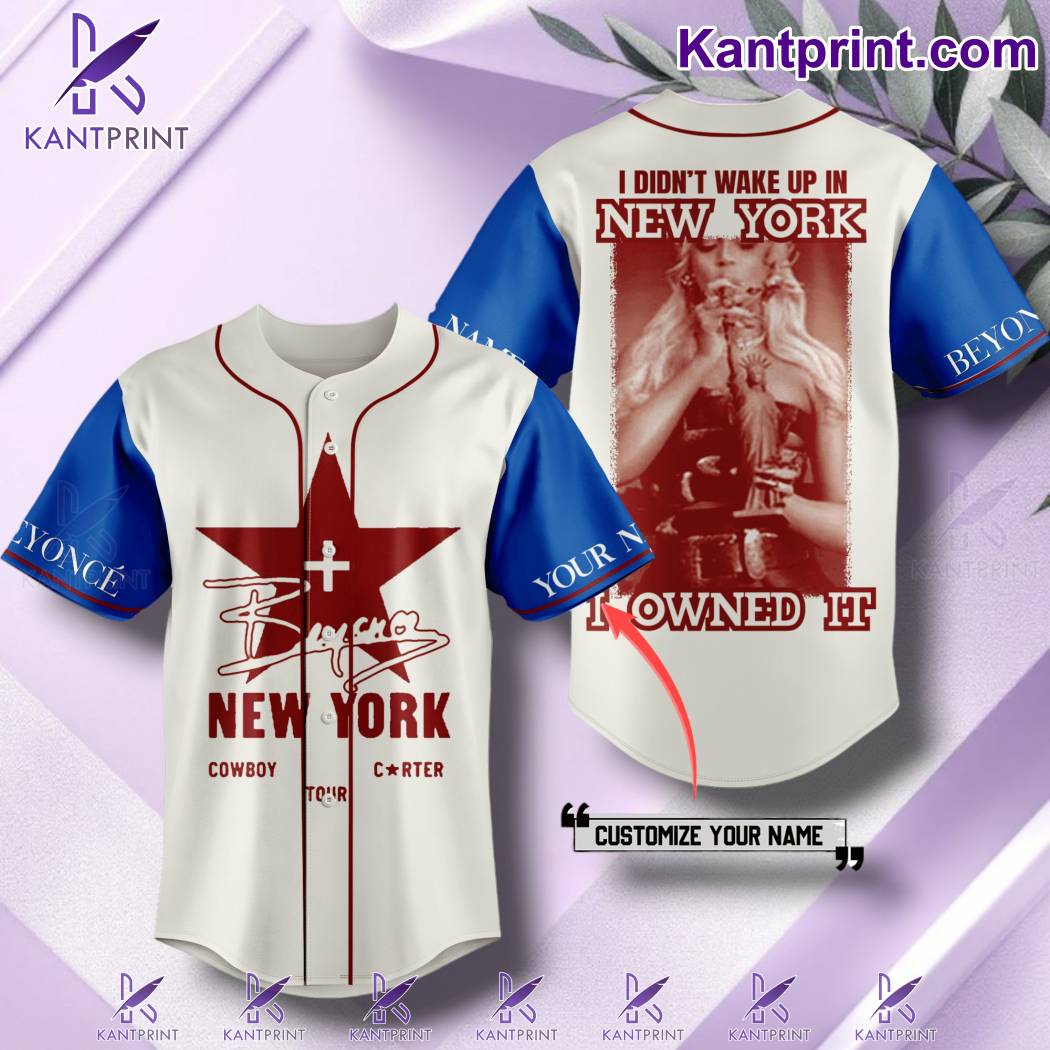 Beyonce New York Cowboy Carter Tour Personalized Baseball Jersey utVTRsW