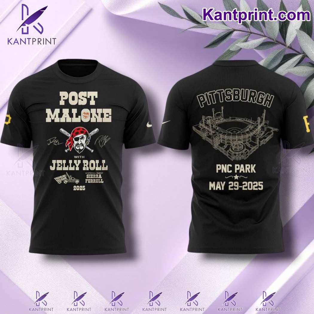 Post Malone With Jelly Roll Big Ass Stadium Tour 2025 Pittsburgh Pirates Shirt ZrWXCdB