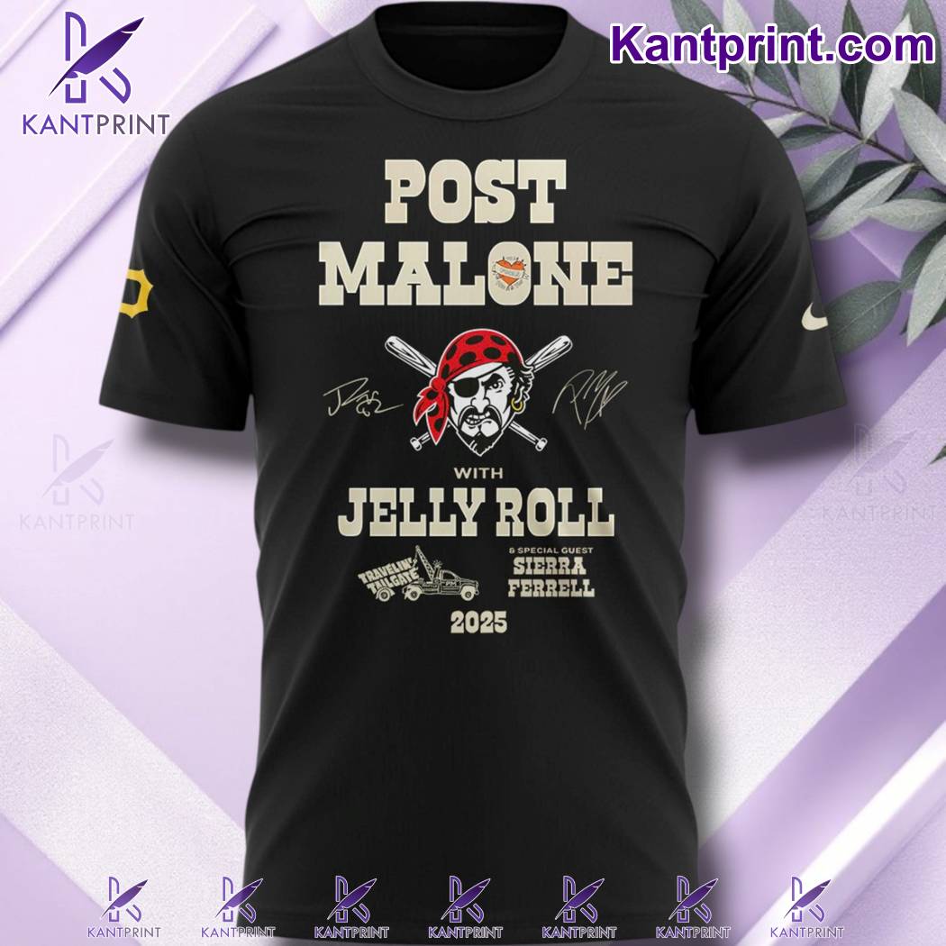 Post Malone With Jelly Roll Big Ass Stadium Tour 2025 Pittsburgh Pirates Shirt-a zTeZrQF
