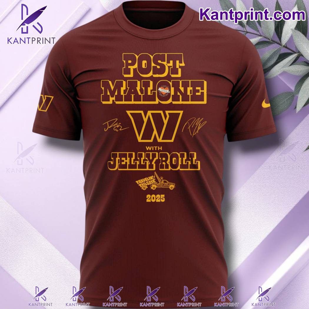 Post Malone With Jelly Roll Big Ass Stadium Tour 2025 Washington Commanders Shirt-a chpP5fV