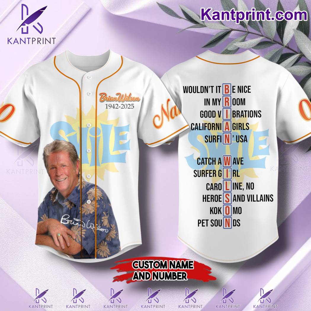 Brian Wilson 1942-2025 Smile Personalized Baseball Jersey gFDLPOp