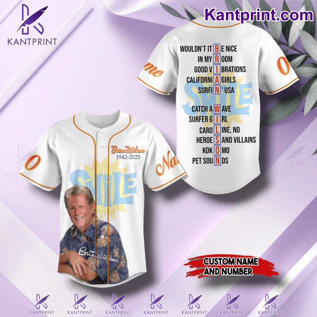 Brian Wilson 1942-2025 Smile Personalized Baseball Jersey-b 8dOagGC
