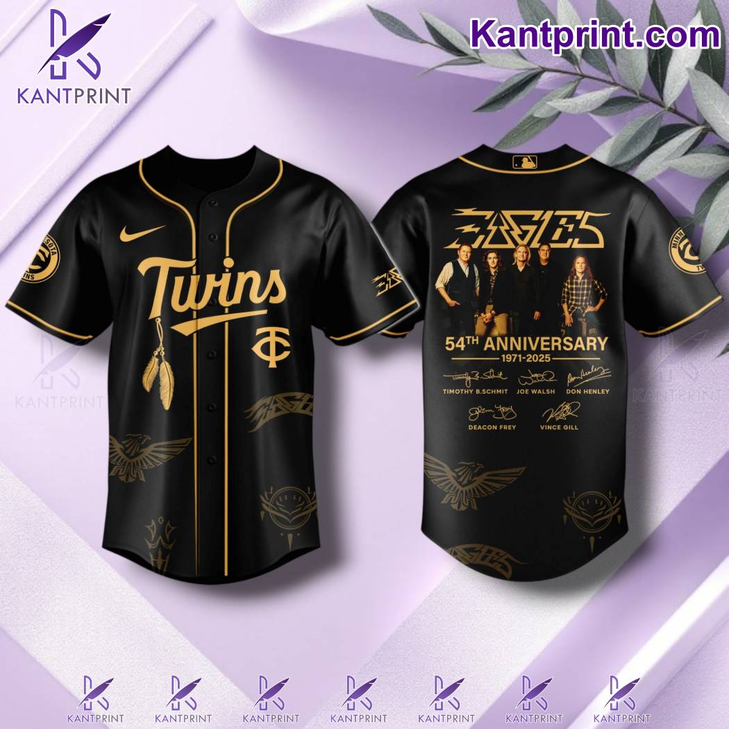 Minnesota Twins x Eagles Band 54th Anniversary 1971-2025 Baseball Jersey sTS3a87