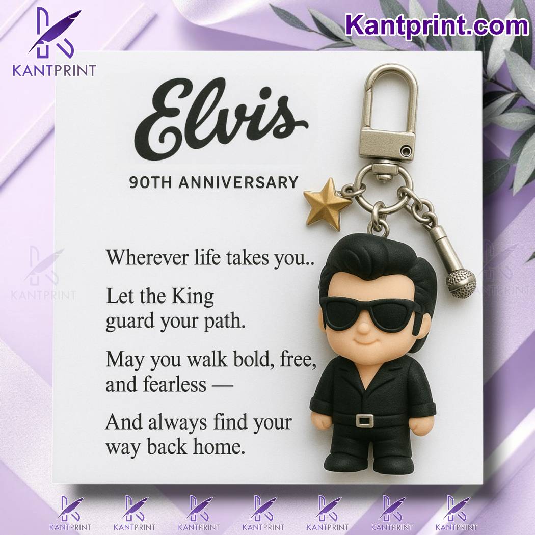Elvis 90th Anniversary Commemorative Keychain-a erximRs
