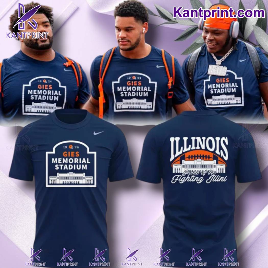 Illinois Football Gies Memorial Stadium T-shirt NaQDp1V