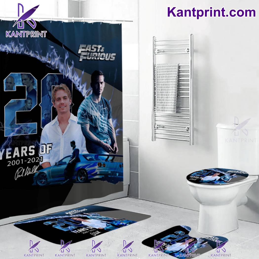 Paul Walker Fast And Furious Shower Curtain Set 4 Pcs hH4QWcy
