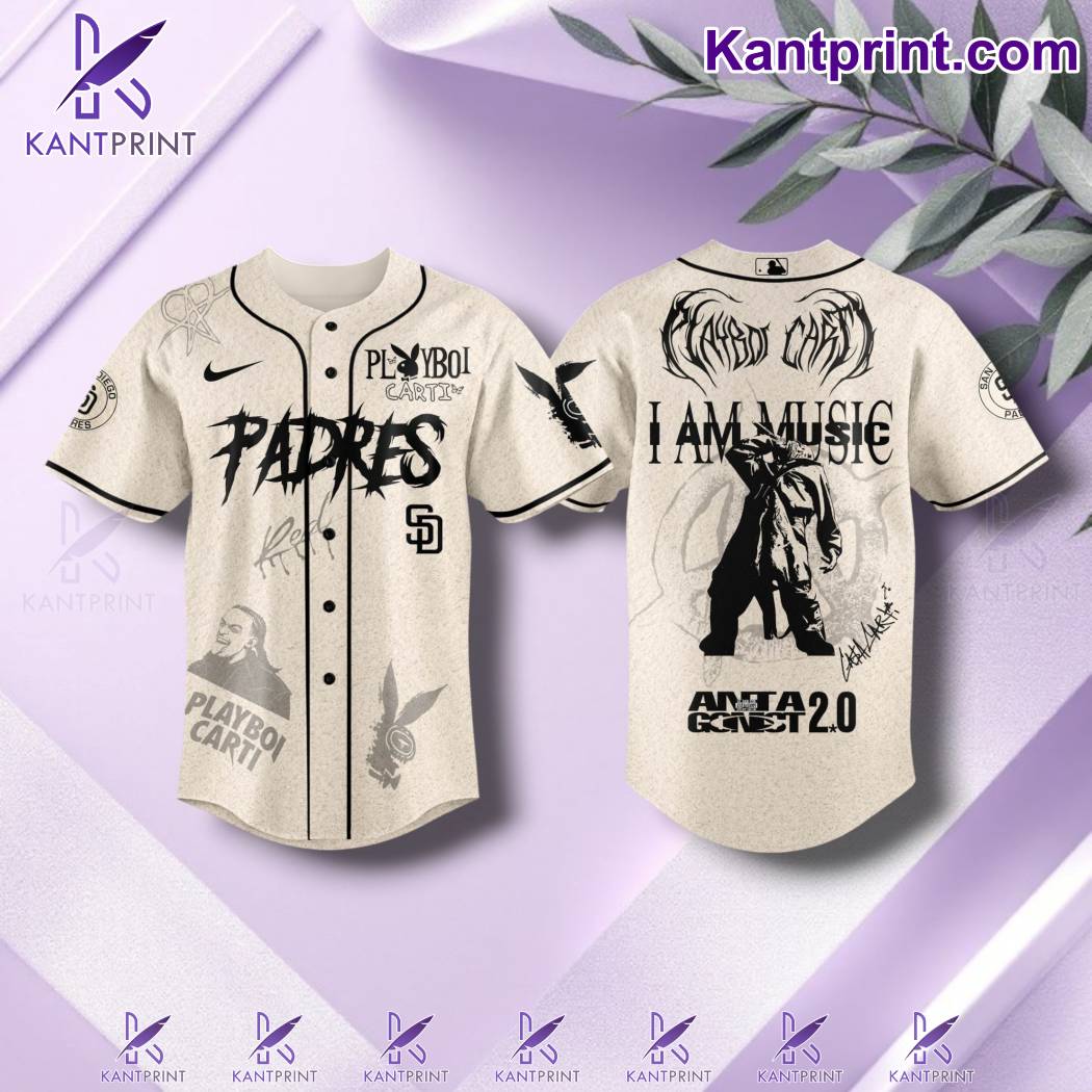 San Diego Padres X Playboi Carti I Am Music Antagonist 2.0 Tour Baseball Jersey fpCndOX