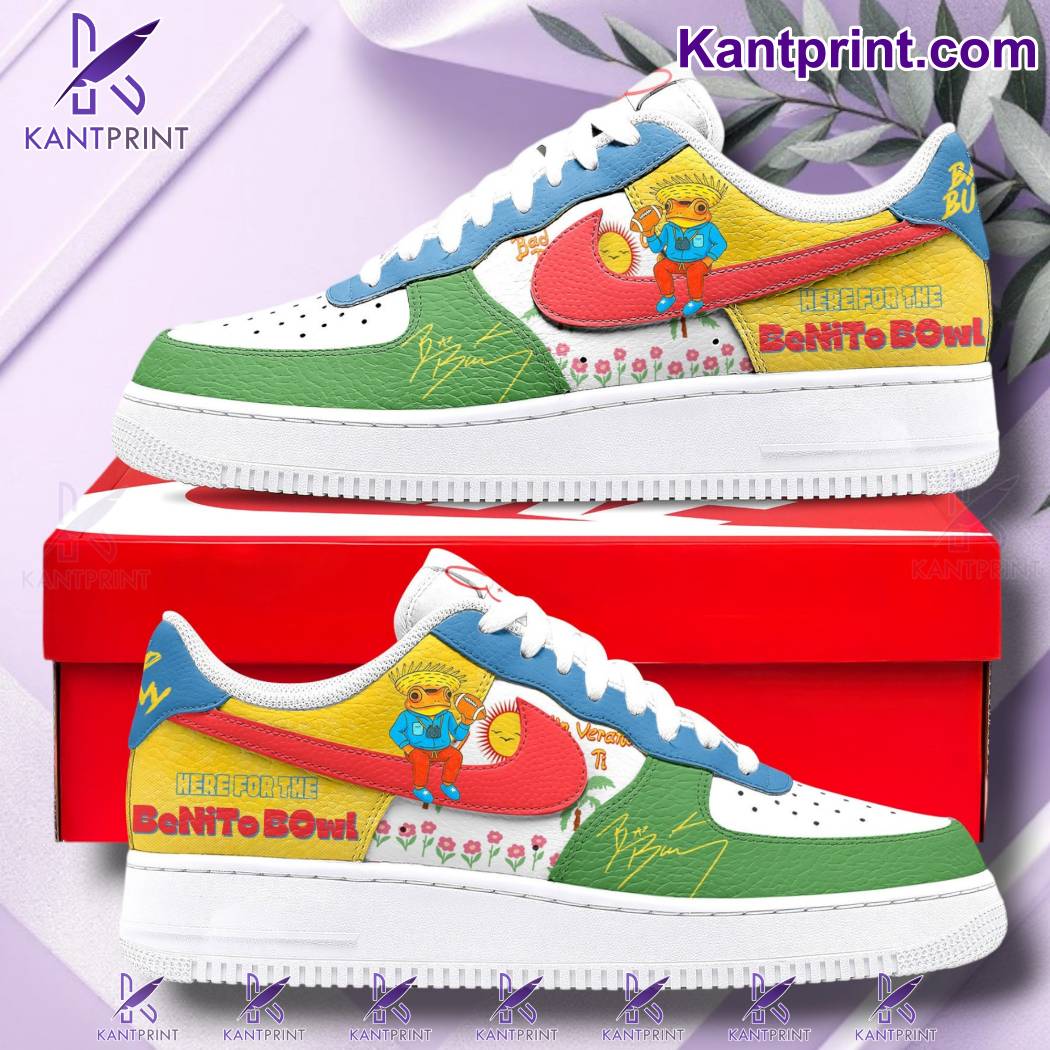 Bad Bunny Here For The Benito Bowl Signature Air Force Shoes 3VCN4FO